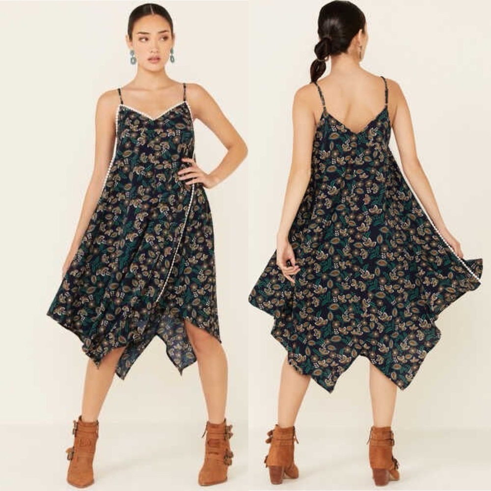 Hanky Hem Women’s Asymmetrical Dress by MOLLY BRACKEN NWT OverSize - Picture 1 of 9